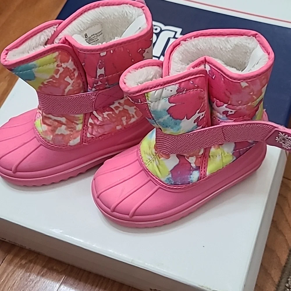 Tie dye pink winter boots